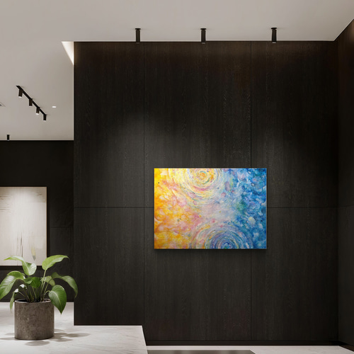 【原画】現代アート/キャンバス/絵画/インテリア/アート/モダン HARUNE-晴音- / 抽象画 90×65㎝ 大型パネル キャンバス 原画のみ