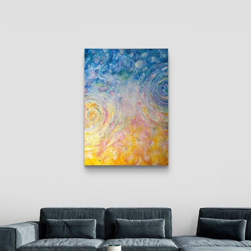 【原画】現代アート/キャンバス/絵画/インテリア/アート/モダン HARUNE-晴音- / 抽象画 90×65㎝ 大型パネル キャンバス 原画のみ