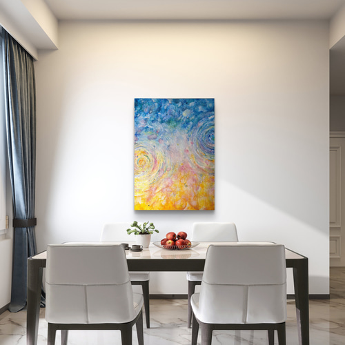 【原画】現代アート/キャンバス/絵画/インテリア/アート/モダン HARUNE-晴音- / 抽象画 90×65㎝ 大型パネル キャンバス 原画のみ