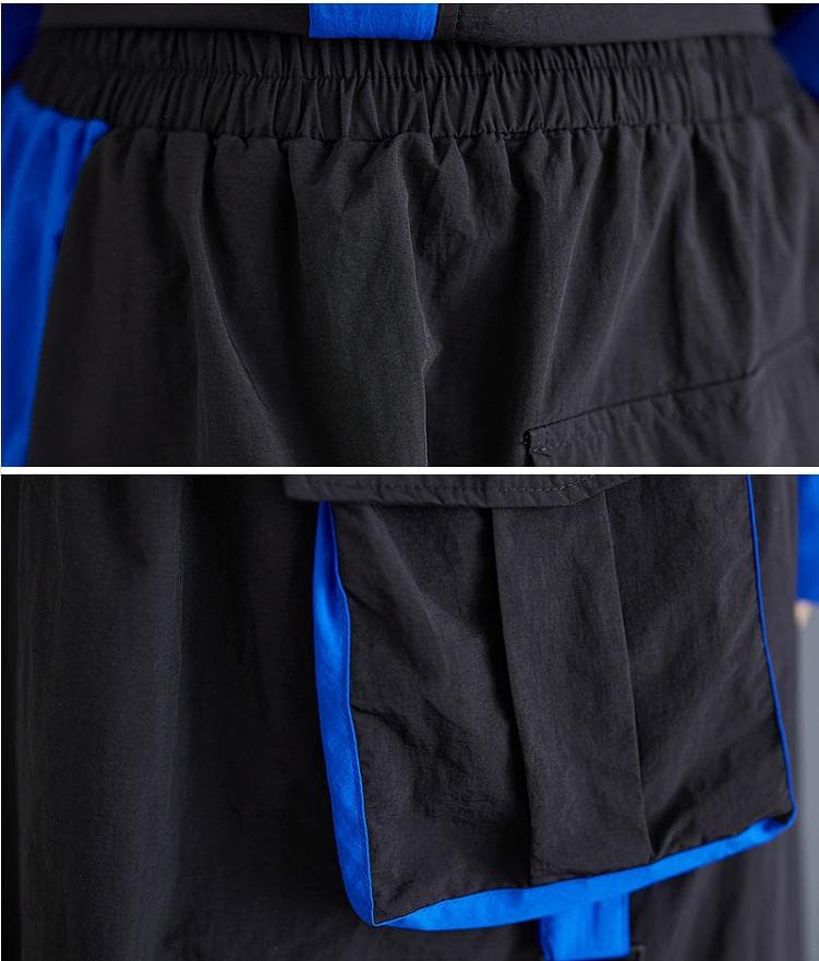 新品 大きいサイズブルーセットアップ ショートトップスロングスカート秋冬