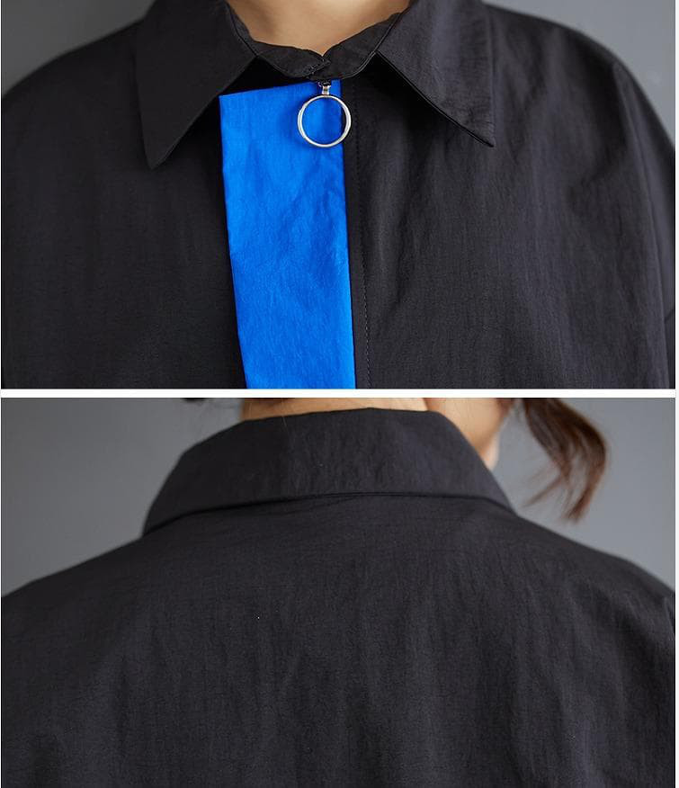 新品 大きいサイズブルーセットアップ ショートトップスロングスカート秋冬