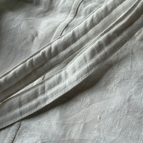 antiquelinen＆whitework*モノグラム手刺繍*ダマスク織りリネン