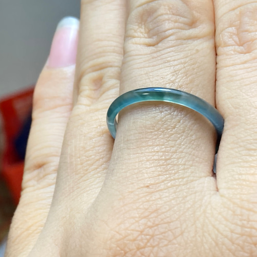 L15-155 細身 高氷種 19.5号 水色・青緑 グアテマラ産 A貨 本翡翠