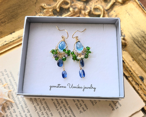 高品質］スイスブルートパーズ、クロムダイオプサイト、カイヤナイトの