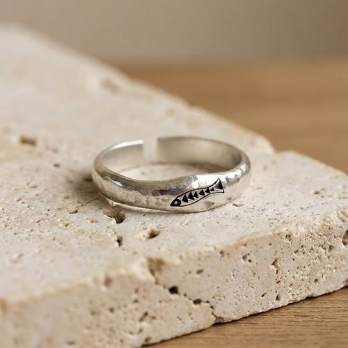 未使用 手彫り シグネットリング silver シルバー ひまわり 指輪 8号