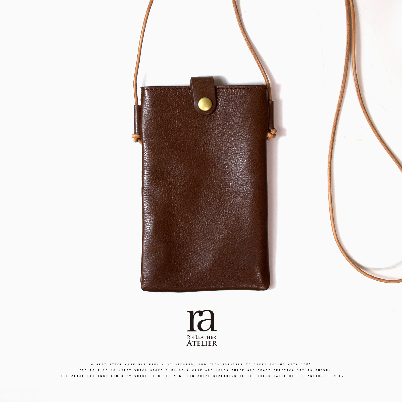 ワンランク上の高級ネックポーチ/ 本革 ミニショルダーバッグ スマホショルダー ミニバッグ ポシェット 姫路レザー 黒