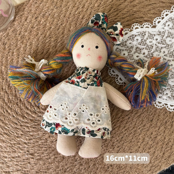 手作り 刺繍 布製 可爱いミニドール 人形 ぬいぐるみ バッグチャーム