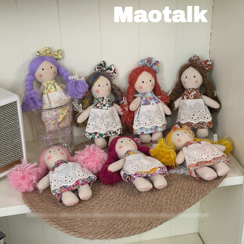 手作り 刺繍 布製 可爱いミニドール 人形 ぬいぐるみ バッグチャーム