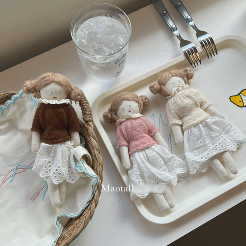手作り 刺繍 布製 可爱いミニドール 人形 ぬいぐるみ バッグチャーム