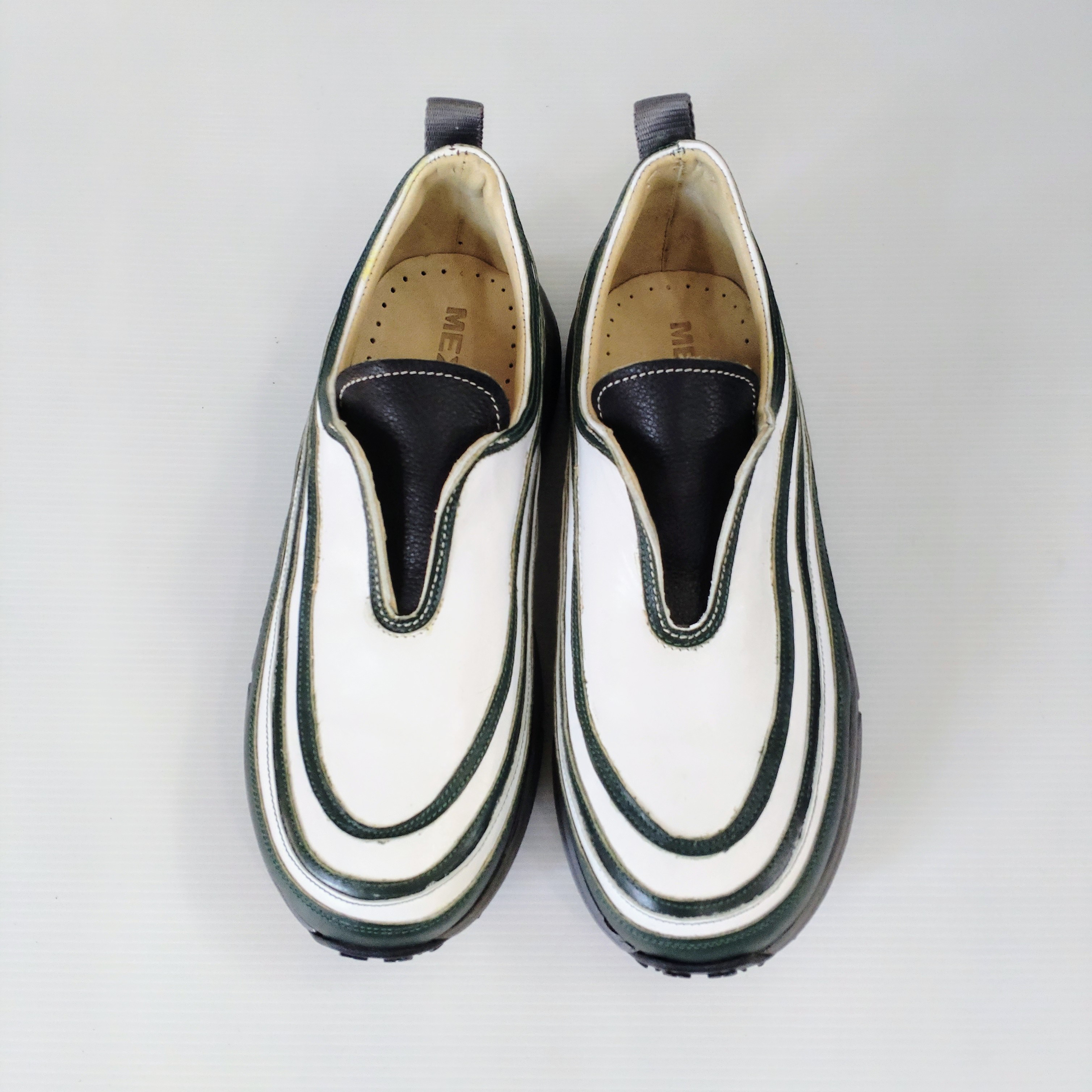 ◇新作◇軽量本革スニーカー◇無料サイズ調整◇ホワイトグリーン◇色変更可能◇幅広甲高対応◇ジョギング◇ゴルフシューズ◇