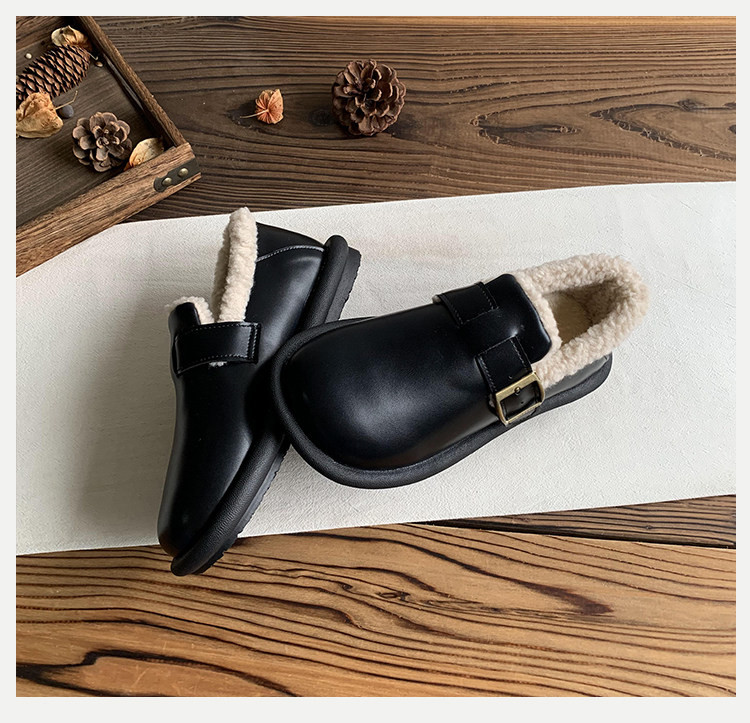 2025 冬新作 超キレイ 保温防水防滑 フラットフリースシューズ