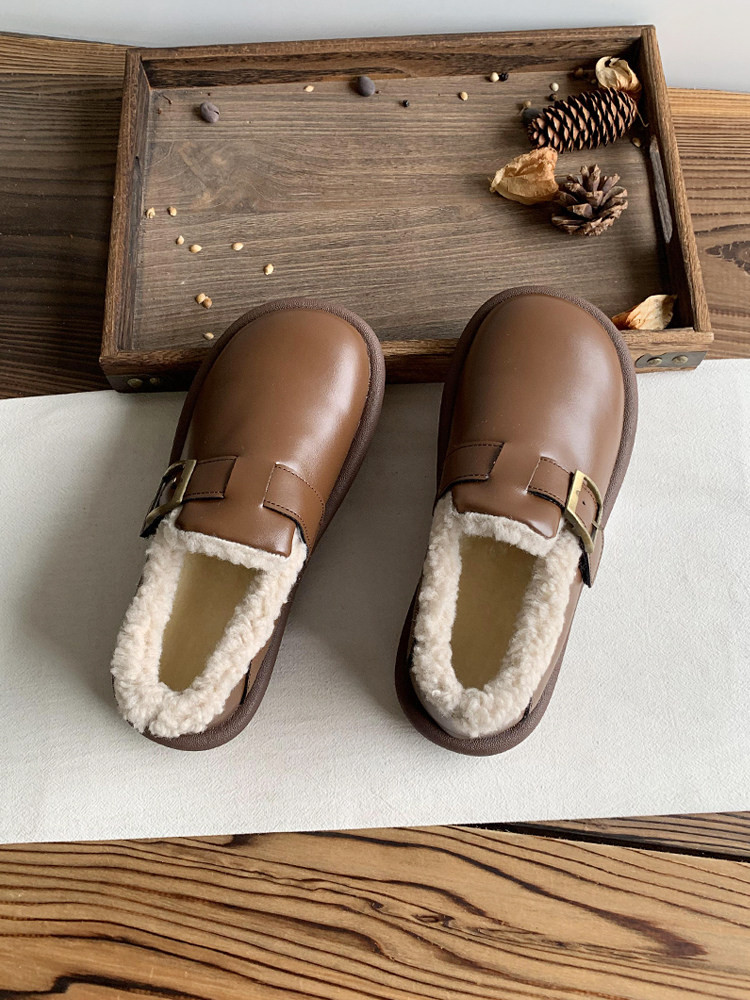 2025 冬新作 超キレイ 保温防水防滑 フラットフリースシューズ