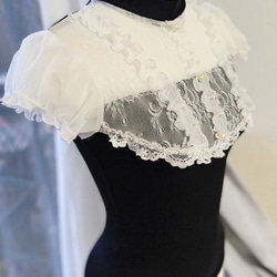 Ｓ～Ｍ／アイボリーフリルレースで贅沢エレガント。ロココ調宮廷ドレス娘役レオタード S～Mサイズ／アイボリー色フリルとレースで贅沢エレガントに。ロココ