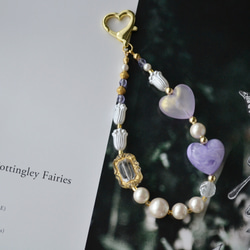 ぷっくりハートやパールのミニハンドストラップ ＆ スマホストラップ