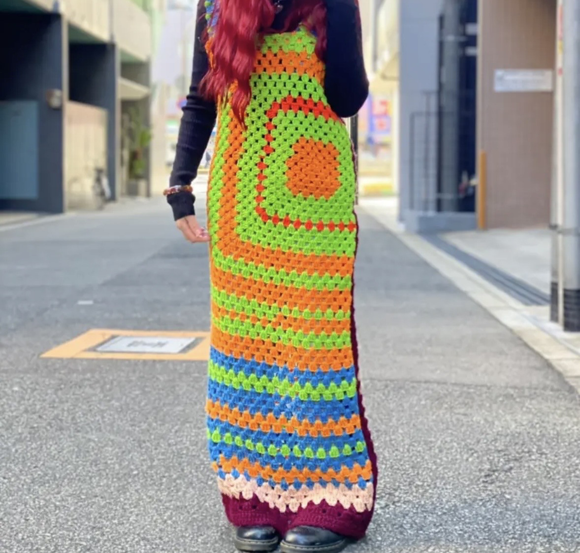 古着　ヴィンテージ　vintage ワンピース　グラニー　グラニーワンピース　カラフル　派手　個性派