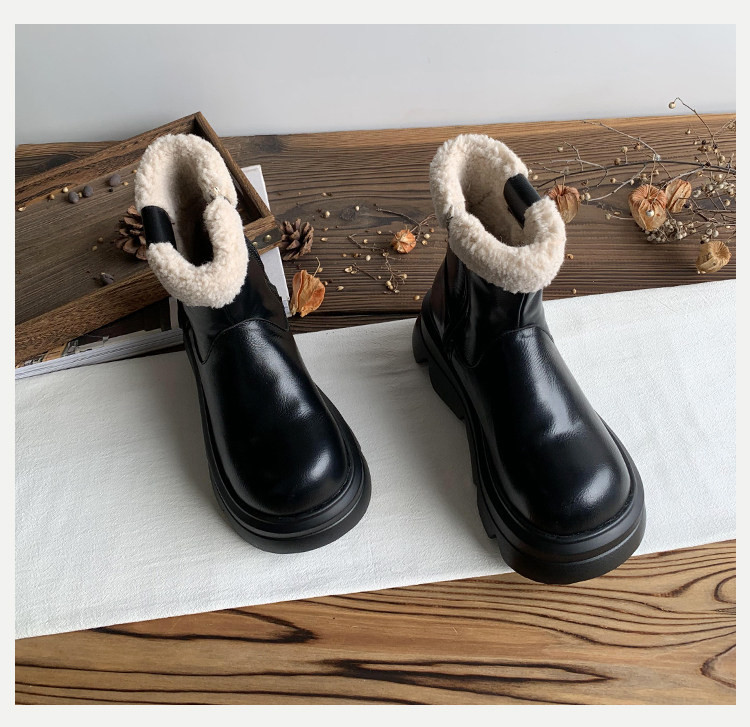 2025 冬新作 防水防滑 7cm 増高厚底 裏起毛マーティンブーツ