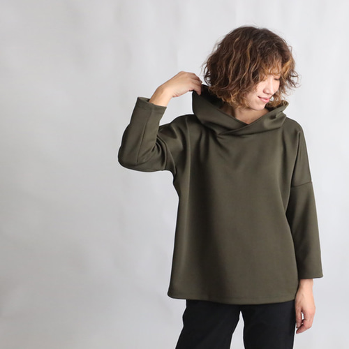 新作 ジャージ伸縮ストレッチ生地 かぶるだけプルオーバー ゆったり