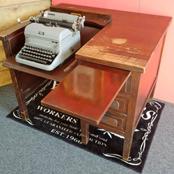 AMERICAN VINTAGE/ タイプライター付き ウッドデスク 3drawer デスク