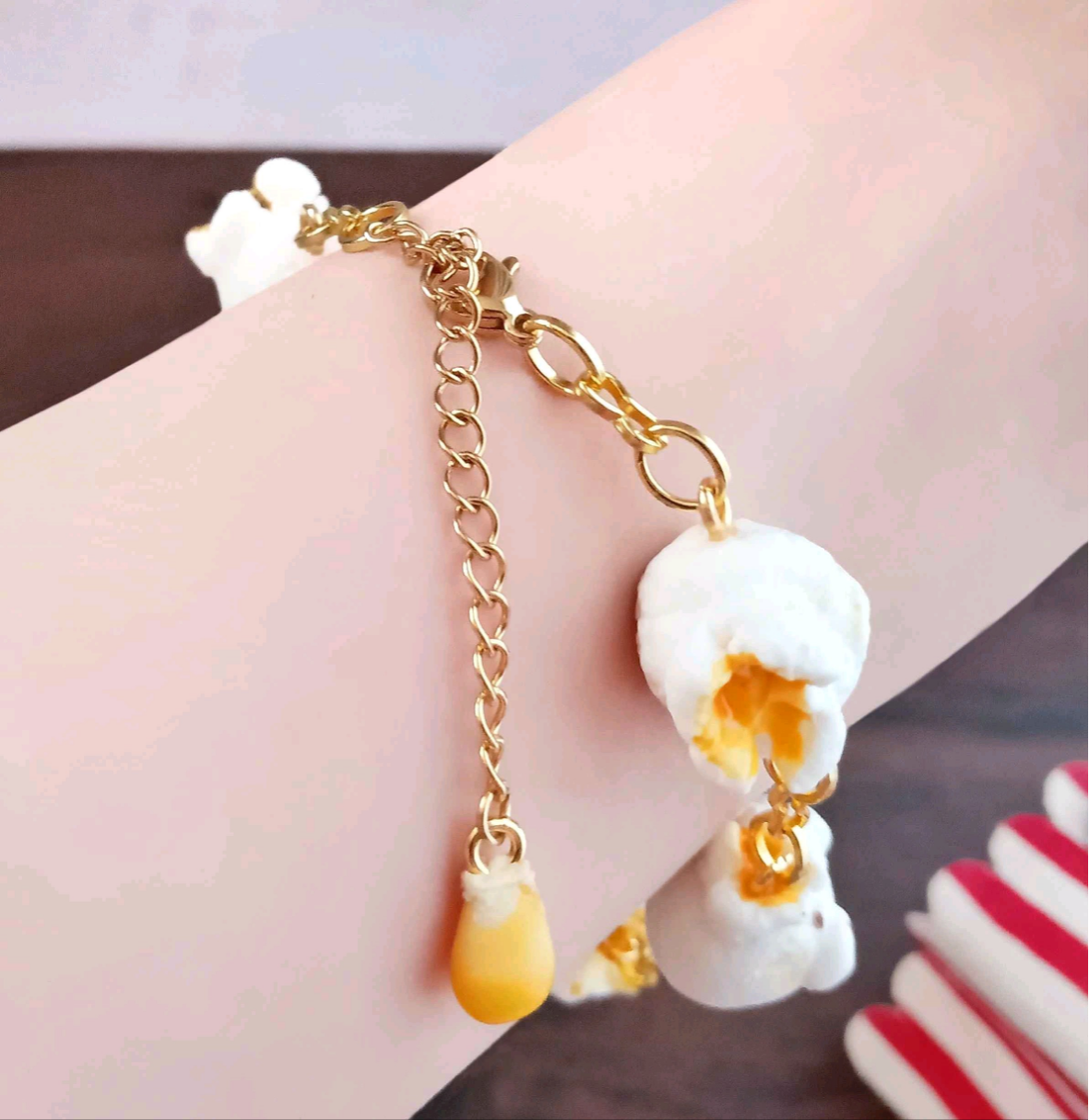 くまうさポップコーンブレスレット【ホットミルクと角砂糖後夜祭】