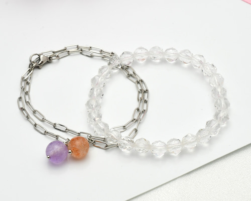 丙午2026年にぴったり☆彡サンストーン＆ラベンダーアメジスト×スター