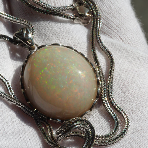 BIG エチオピアオパール25 S925アンティークデザインペンダントトップ