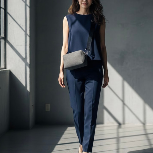 ショルダーバッグ／とにかく軽くて・高見え/グレー・スエード／見た目