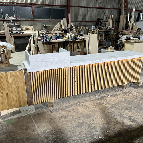 ⚠️即購入不可お値下げ不可⚠️ウッドカウンター　店舗受付用 ハンドメイドレジカウンター・受付カウンター_幅180cm_オーク_C018OK