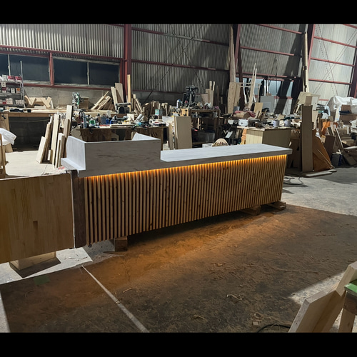 ⚠️即購入不可お値下げ不可⚠️ウッドカウンター　店舗受付用 ハンドメイドレジカウンター・受付カウンター_幅180cm_オーク_C018OK