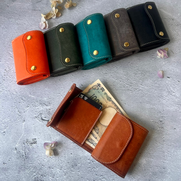 送料無料】コロンと可愛い三つ折り財布(6色展開)ミニ財布 イタリアン