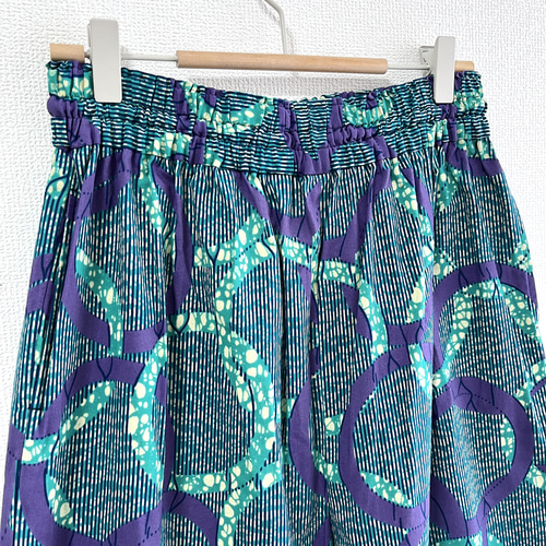 セミワイドパンツ／フリーサイズ／アフリカンプリント（sw-19