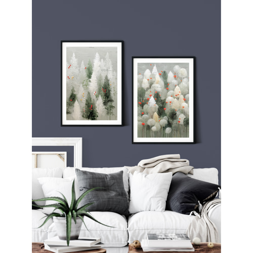 冬の森【 新春の祝福の森 タイプB 】お正月 北欧 森 新年 インテリア