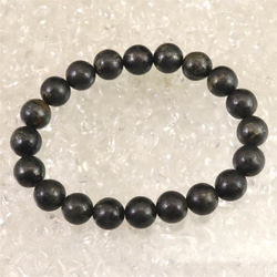✳ 超安価お値段‼️50年ものブレスレット数少ない黒平水晶【草入り】ルチル　鑑定付 山梨県黒平水晶（草入り黒水晶） 15mm玉ブレスレット 証明書付 66.3g