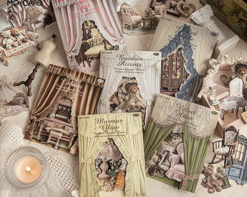 1800コラージュ ステッカー 素材 コレクション 海外 6種セット シール