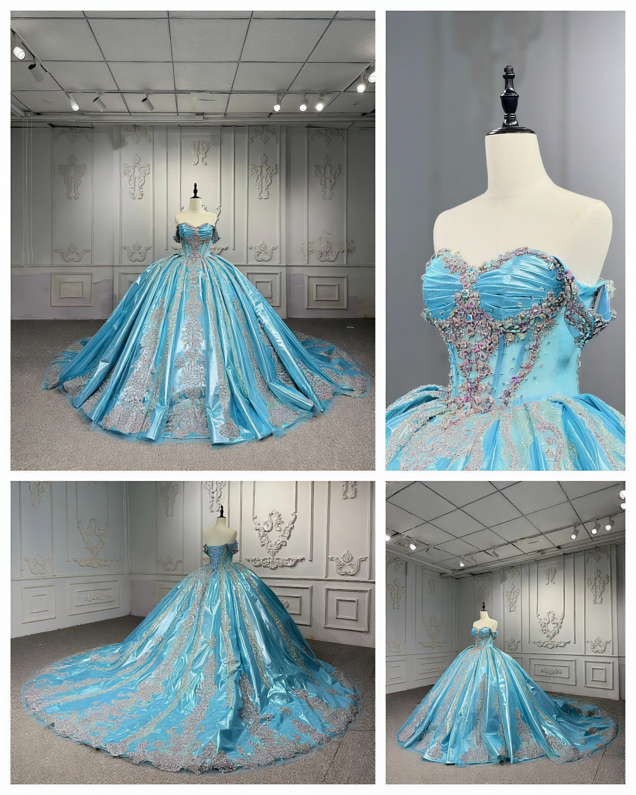 胸フリル　プリンセスライン　細見えシルエット　2の腕を隠せる　光沢感　ロングトレーン　華やかな　前撮りコンテストお呼ばれ