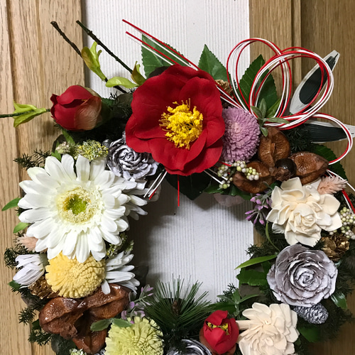 迎春＊再販x4》 2026 華飾り お正月用環のリース（成人式＊天皇誕生日