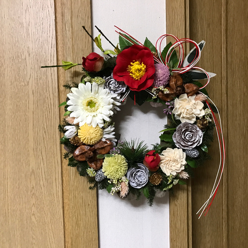 迎春＊再販x4》 2026 華飾り お正月用環のリース（成人式＊天皇誕生日