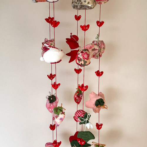 初節句のお祝い出産祝いに♪⑥ かわいい吊るし雛 1点物 桃の節句