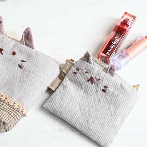 まじめな猫ちゃん親子ポーチ ポーチ アトリエキューン 通販 20254704