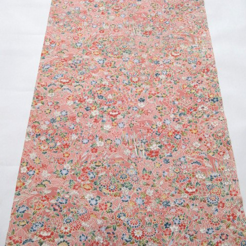 正絹　反物　ピンク　オレンジ　6点まとめ売り　　花柄　菱形模様 正絹 反物 ピンク オレンジ 6点まとめ売り 花柄 菱形模様 正絹 反物