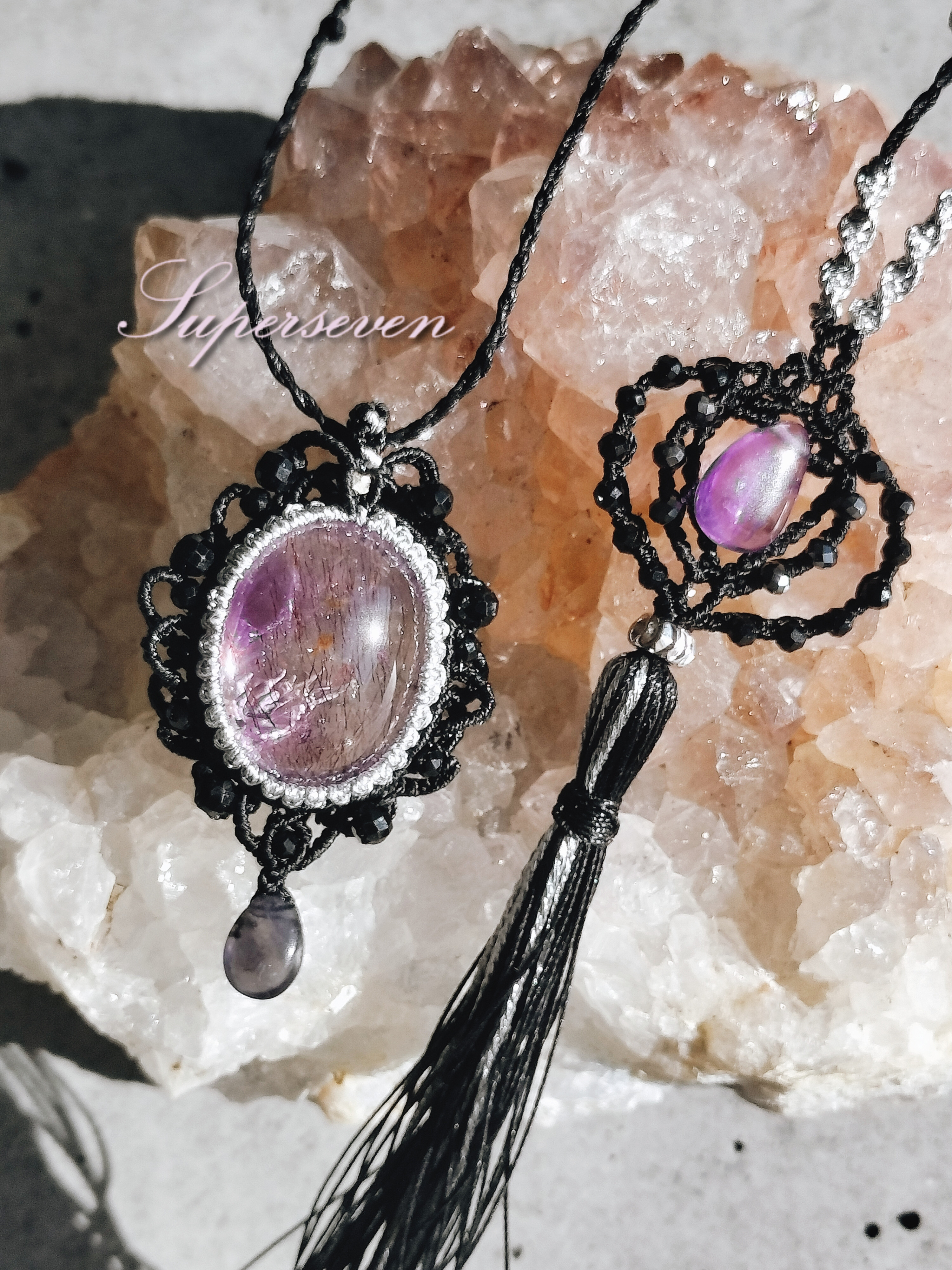 スーパーセブンマクラメネックレス【水精の記憶】