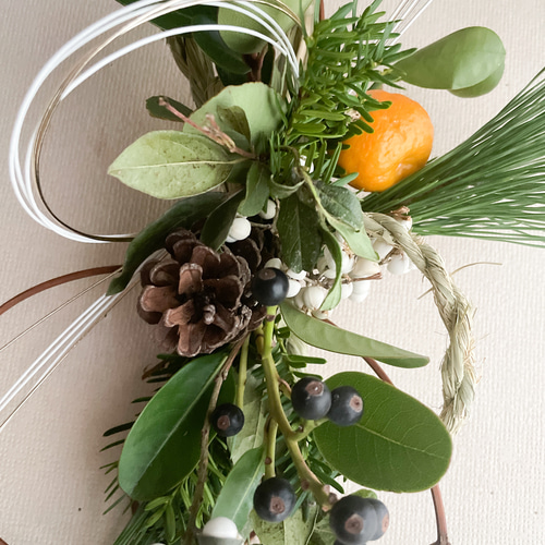 最短当日発送】金柑とグリーンしめ縄 しめ縄 しめ縄飾り しめ縄リース