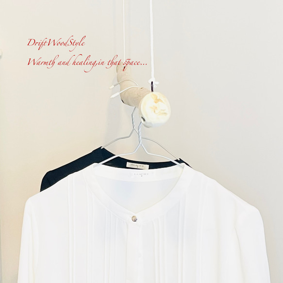 専用３点セット 1ｍサイズのシンプルな流木のハンガーラック 北欧 衣装掛け ハンギング ハンガーポール N106 4枚目の画像
