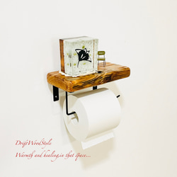 節穴のある流木板のトイレットペーパーホルダー バス トイレ 北欧 ペーパーハンガー N15 3枚目の画像