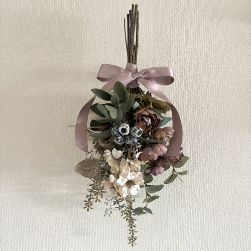 アンティーク調 ラナンキュラスのスワッグ ＊＊アーティフィシャル