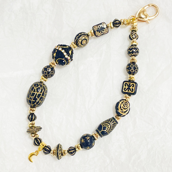 ビーズストラップ/キーホルダー バッグチャーム ハンドメイド NO.218