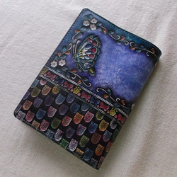 ほぼ日手帳仕様 B6サイズレザー手帳カバー 刻印＆拭き染め 手帳カバー