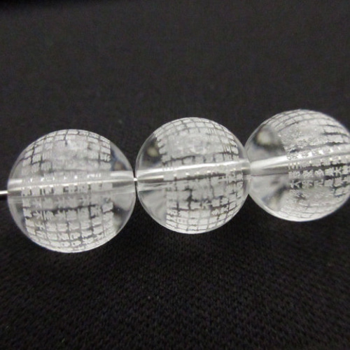 般若心経彫り】/【天然水晶】/玉size(約12㎜)1set(1玉)/1560a4 ビーズ