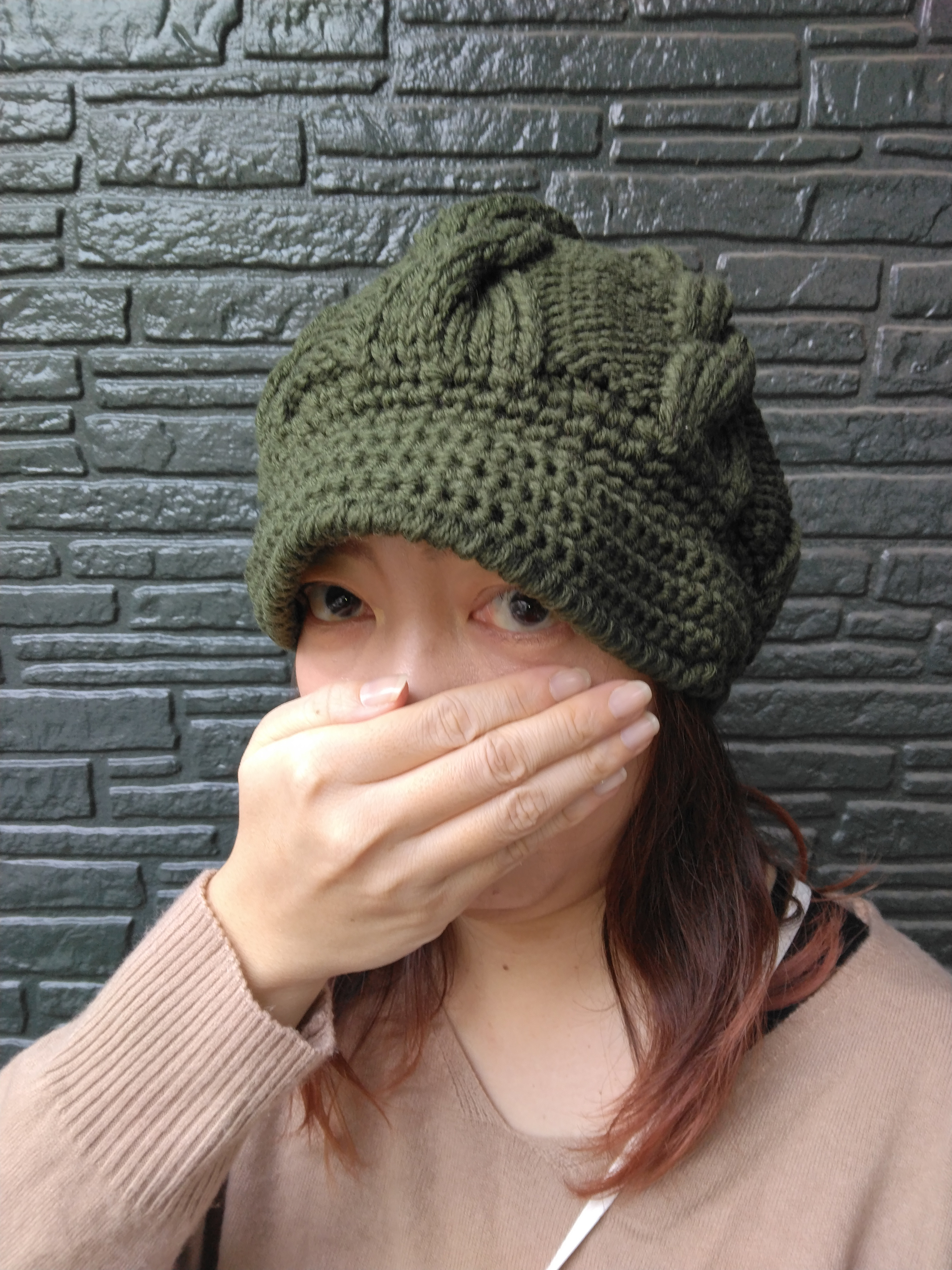 キャスケット☀小顔効果抜群☀メリノウール100% ☀耳まで温かいです