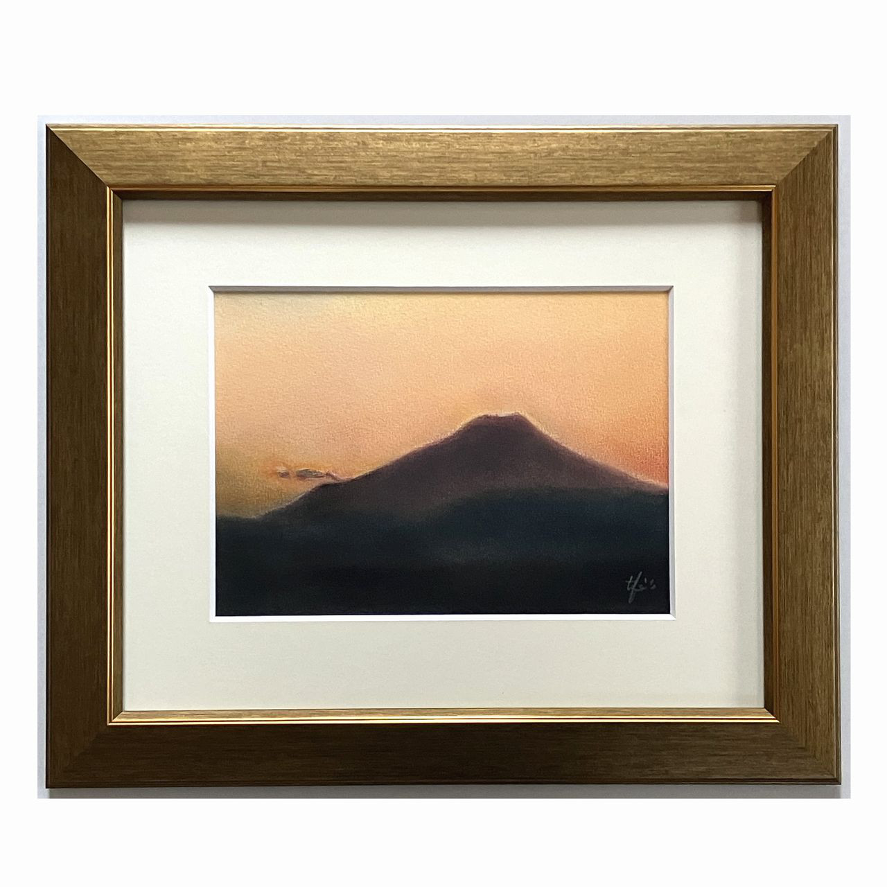 夕富士（パステル画 原画） 絵画 にゃんずら 通販 20255885｜Creema