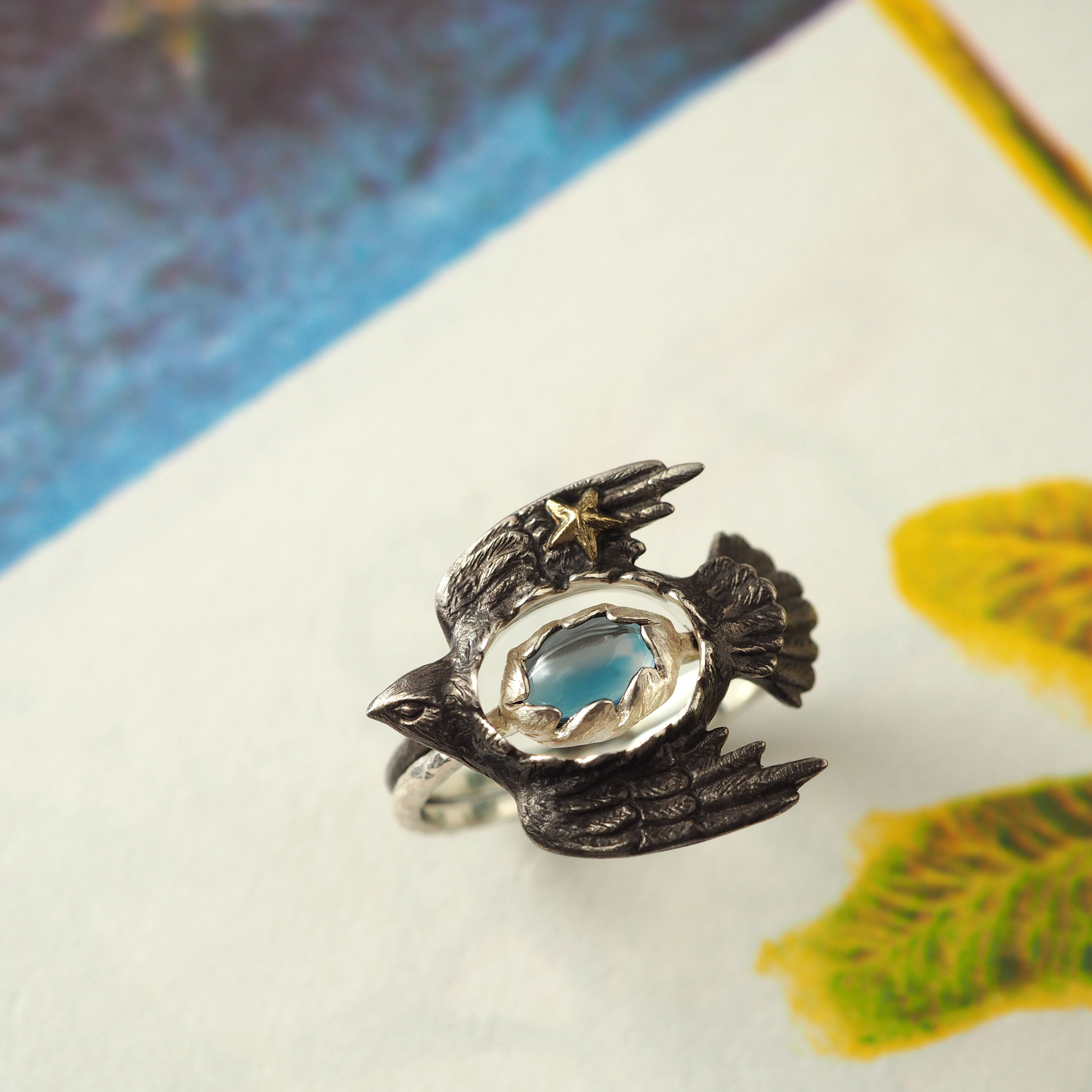 【冬のプレゼント企画開催中】そらとよたかのリング（ロンドンブルートパーズ）（受注制作）